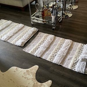 Set of 2 tribal boho area rugs